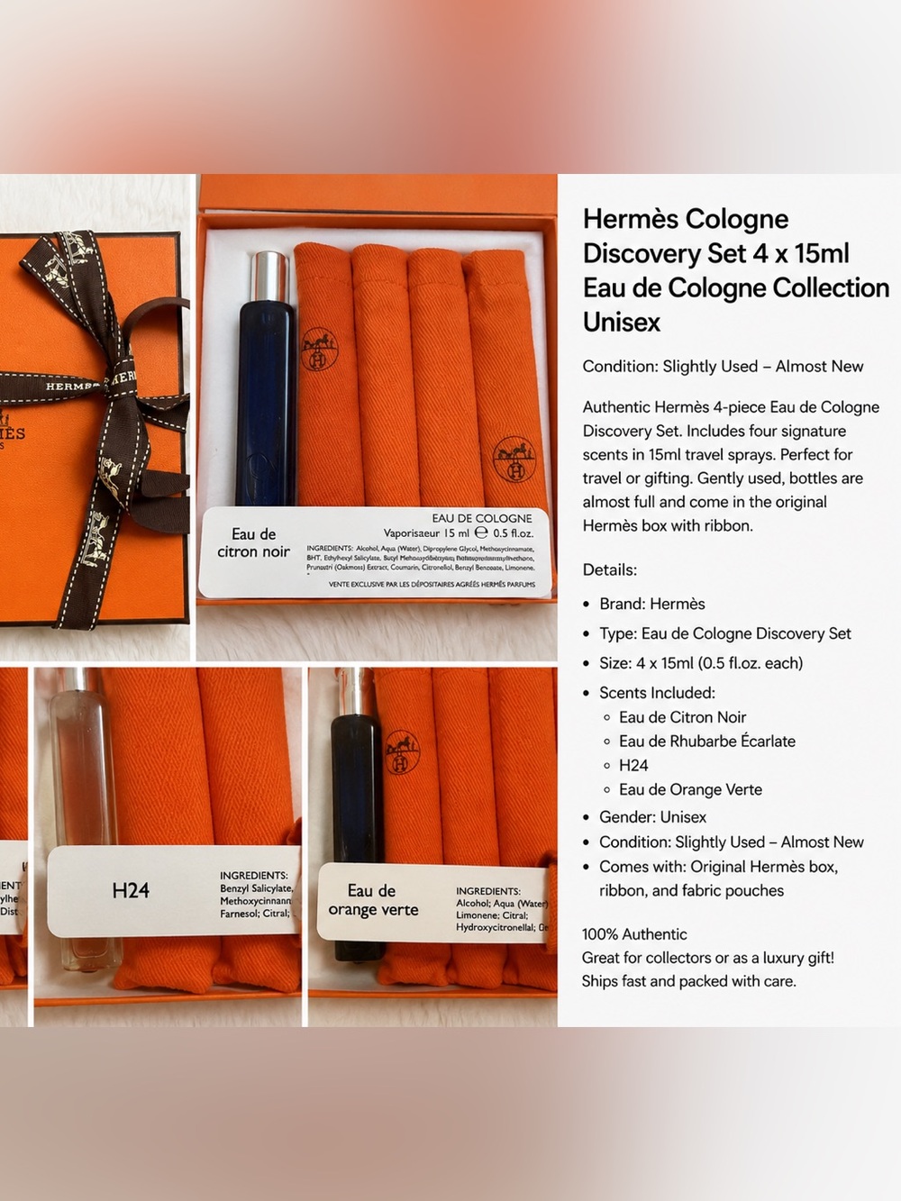Hermes Orange Gift Box with Brown Ribbon